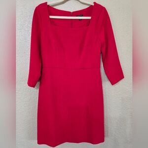 Ann Taylor Bold Red Long Sleeve Dress
